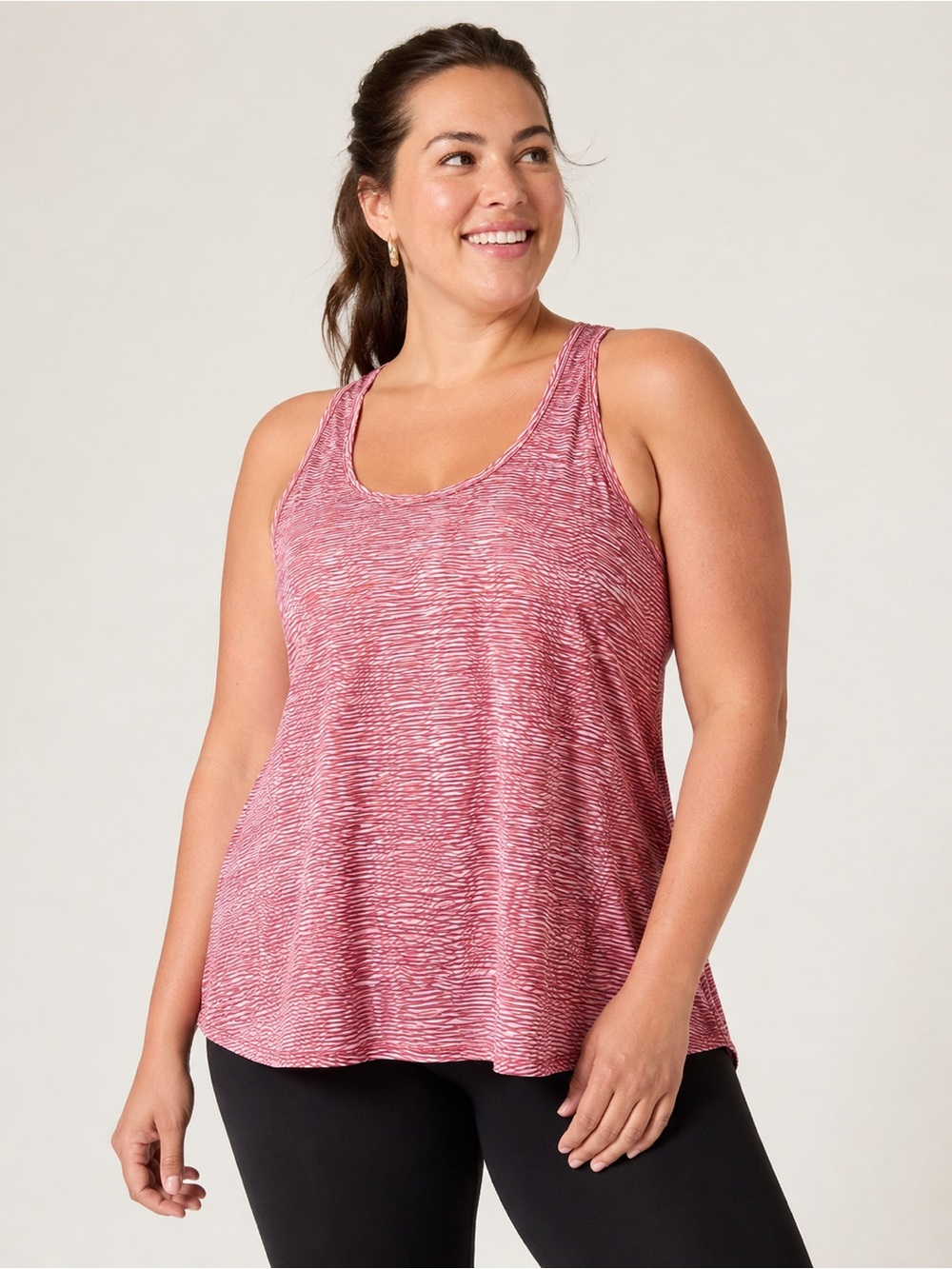 Athleta Ultimate Scoop Tank NWT 1X Pink Abstract Racerback Activewear Top